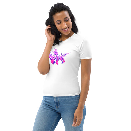 Pink Logo, Women's White Tee